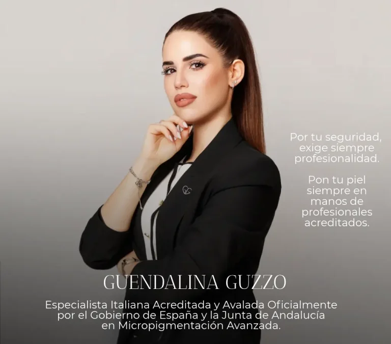 Guendalina Guzzo, especialista italiana en micropigmentación avanzada acreditada por la Junta de Andalucía y Gobierno de España en Marbella.